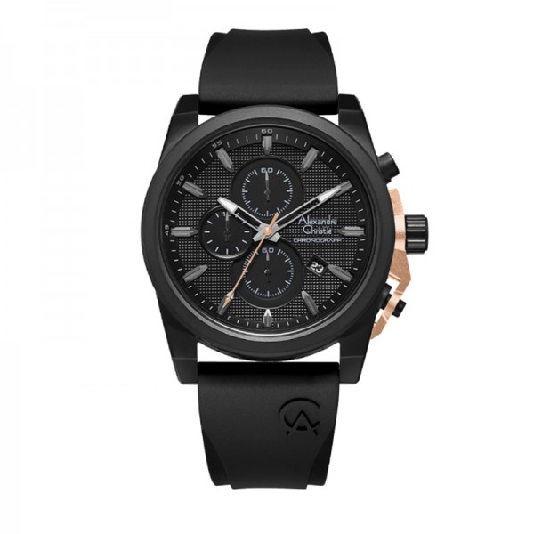 Alexandre Christie AC 6659 Black Rosegold Rubber MCRIPBARG